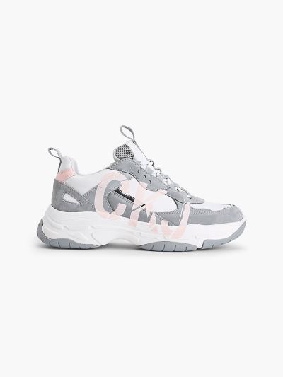 Calvin Klein Cipők HU563066 | Calvin Klein Bőr Chunky Női Sportcipő Világos Fehér / Szürke / Világos